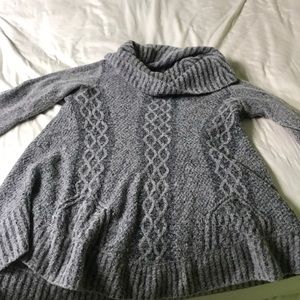 New gray turtle/cowl necked long sweater